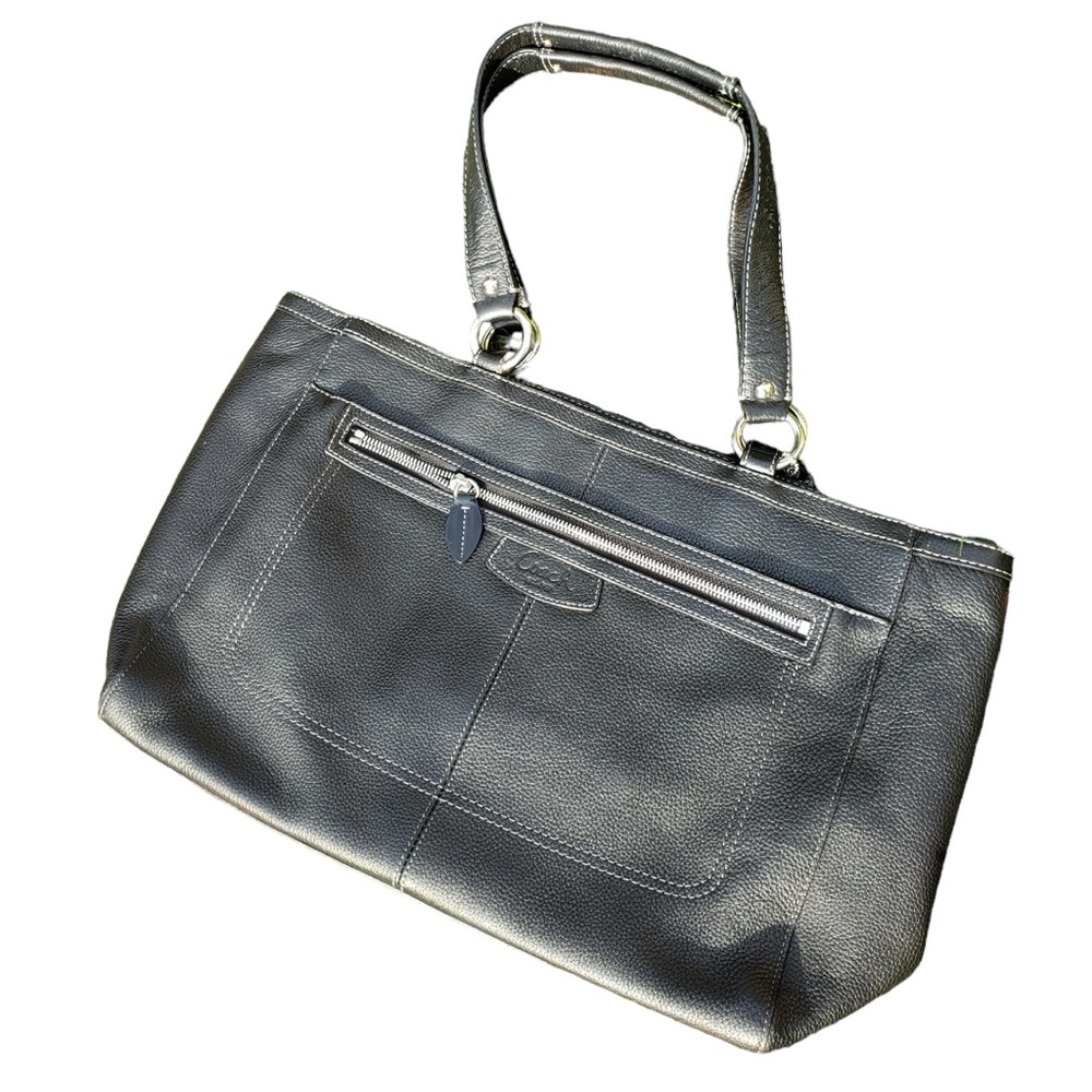 Coach Penelope black pebbled leather tote
